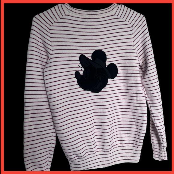 LACOSTE X DISNEY Collaboration Collector Minnie Striped Women Crewneck Sweater M - Picture 6 of 15